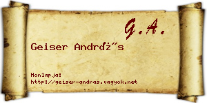 Geiser András névjegykártya